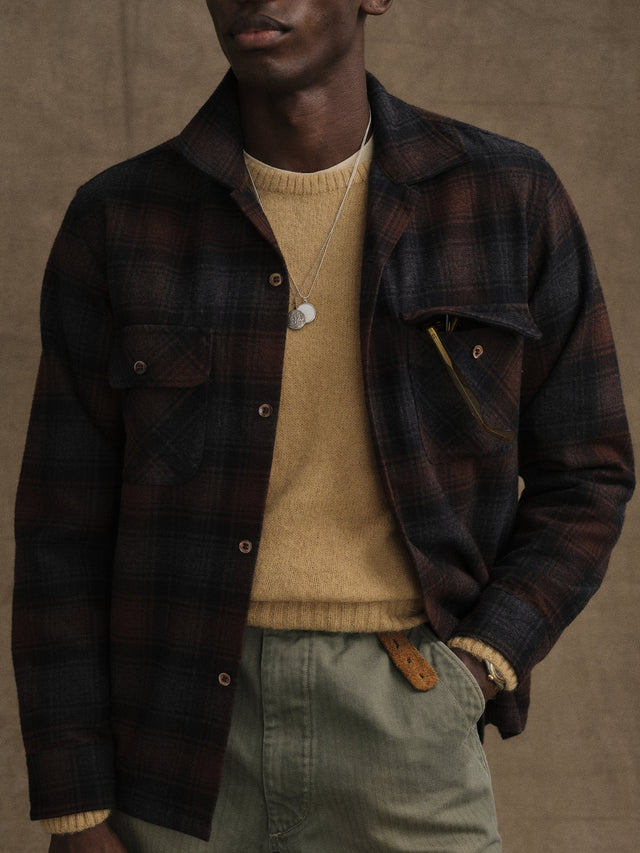 Grey Rust Plaid North Coast Camp Shirt