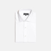 Cutaway Collar in White Plain Weave