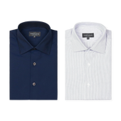 Cutaway Collar Shirt In Stripe Poplin