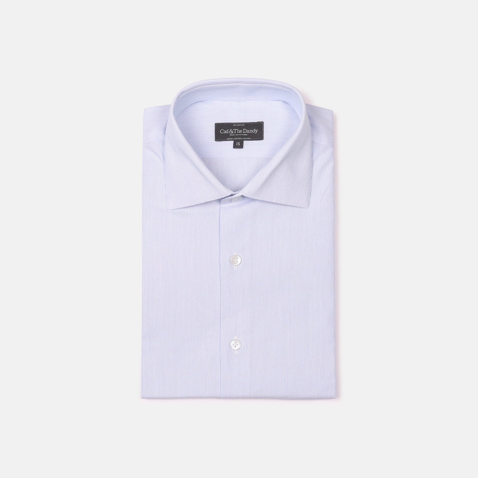 Cutaway Collar Single Cuff Shirt In Fine Stripe