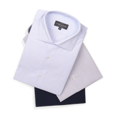 Cutaway Collar Single Cuff Shirt In Fine Stripe