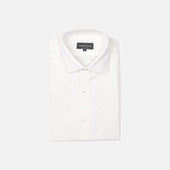 Cutaway Collar Shirt in Ivory Poplin