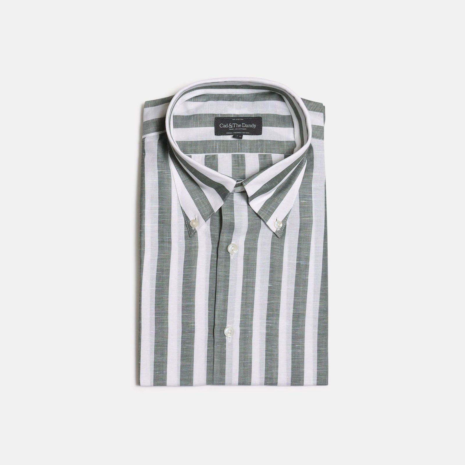 Button Down Shirt In Wide Green Stripe