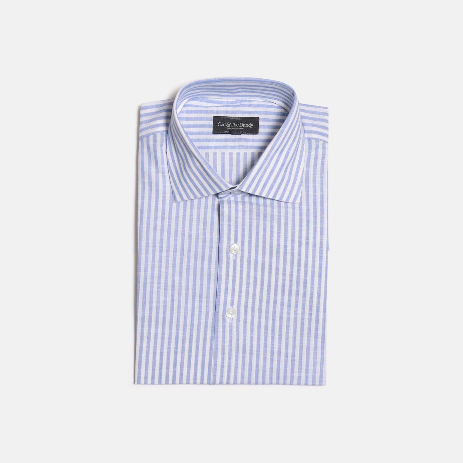 Cutaway Collar Shirt In Stripe Soft Cotton