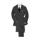 Single Breasted Notch Lapel Suit In Green Tropical Wool