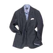 Single Breasted Notch Lapel Jacket In Summer Hopsack