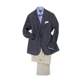 Single Breasted Notch Lapel Jacket In Summer Hopsack