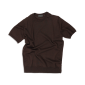 Knitted T Shirt In Off Brown Merino Wool