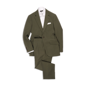 Single Breasted Notch Lapel Suit In Seersucker