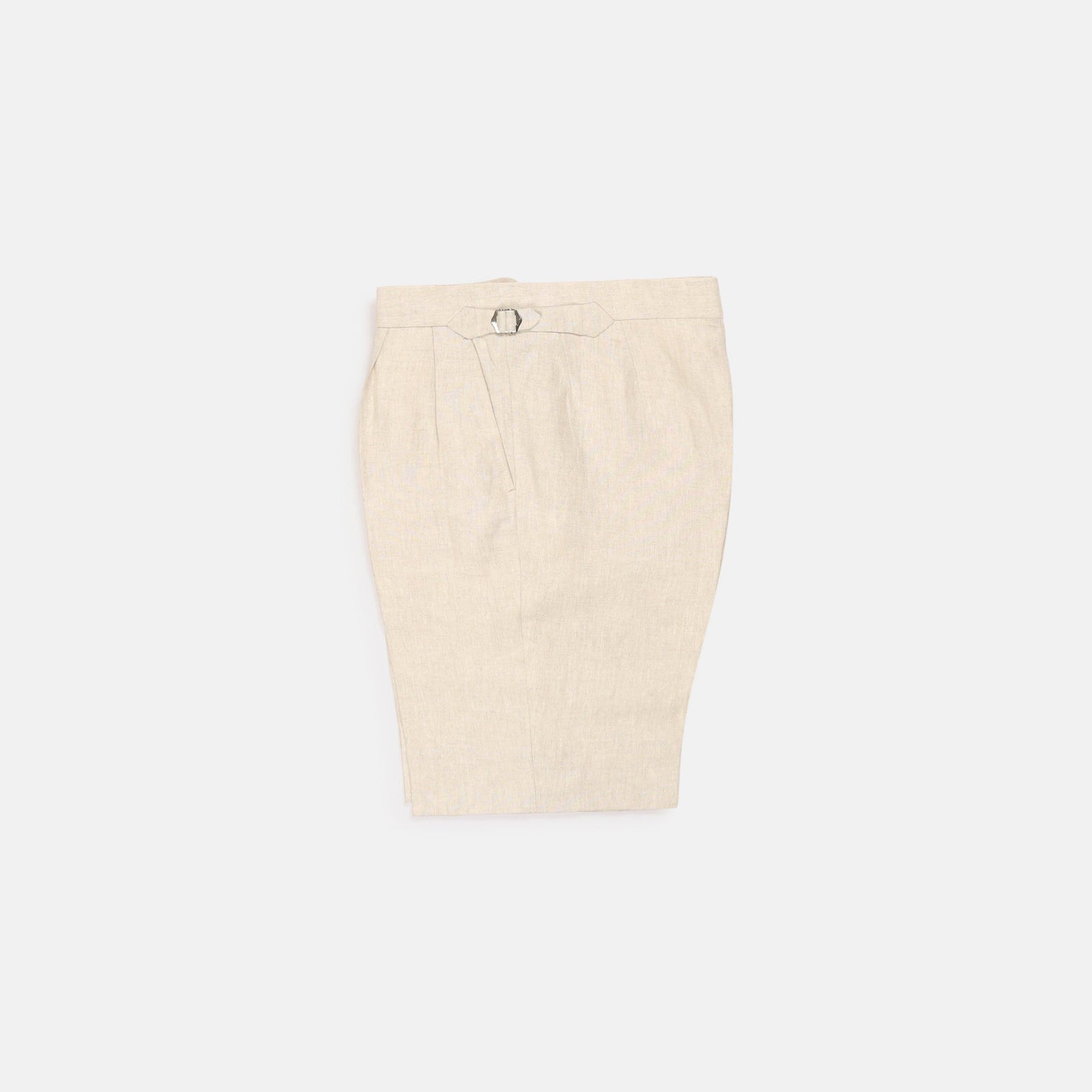 Pleated Shorts In Natural Linen