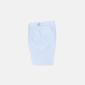 Pleated Shorts in Sky Blue Linen