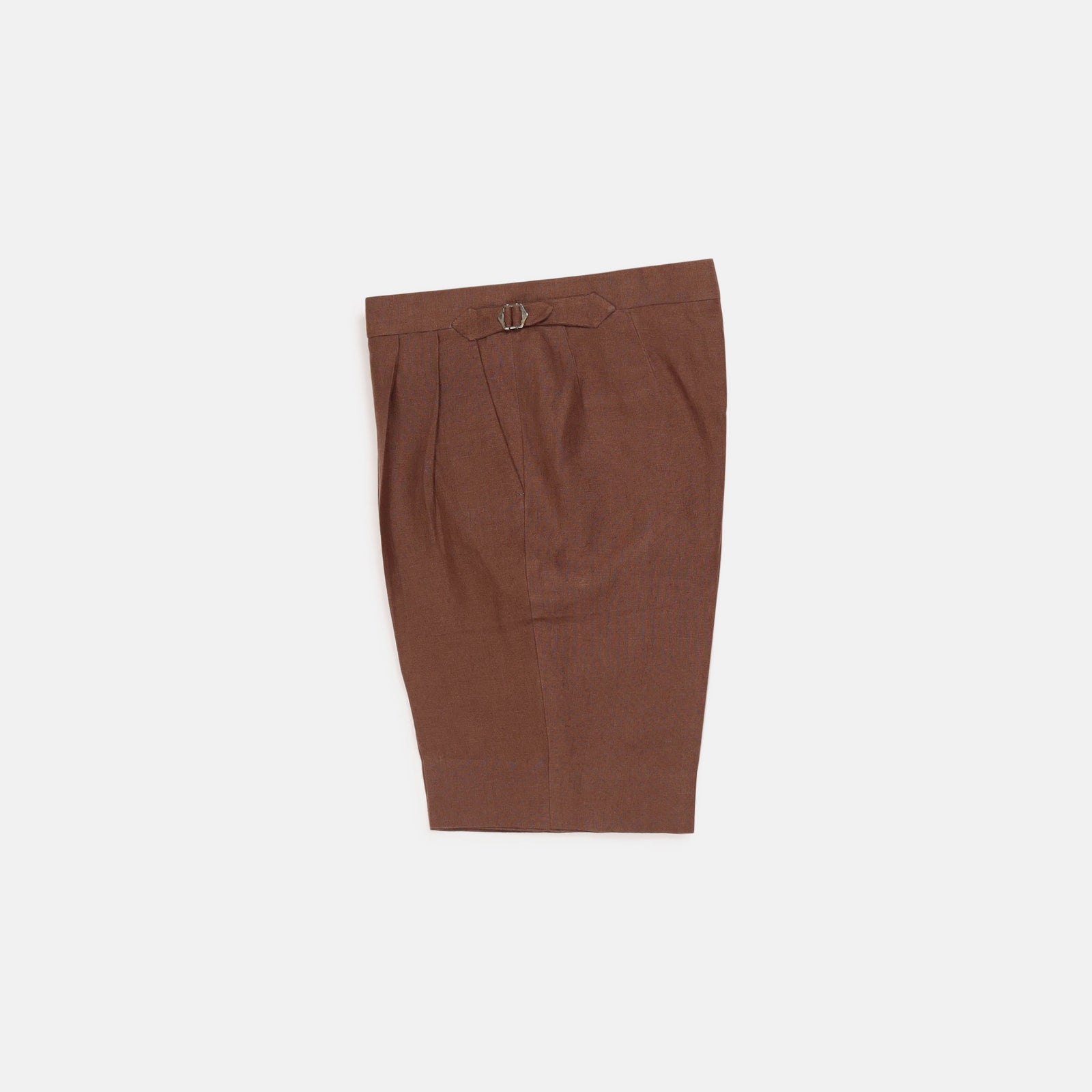 Pleated Shorts In Brown Linen