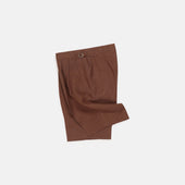 Pleated Shorts In Brown Linen