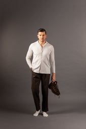 Knitted Cashmere Shirt in Soft Cream