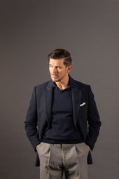 Open Collar Polo In Merino Wool