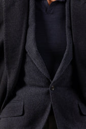 Single Breasted Notch Lapel Jacket In Herringbone