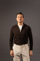 Knitted Cashmere Shirt In Brown