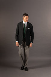 Single Breasted Notch Lapel Jacket In Green Glen Check