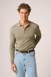 Rye Long Sleeve Polo - Paperweight Merino Wool - Olive Green