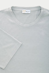 Silk Cotton Short Sleeve Crew Neck T-Shirt Grey