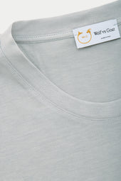 Silk Cotton Short Sleeve Crew Neck T-Shirt Grey