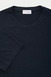 Silk Cotton Short Sleeve Crew Neck T-Shirt Midnight