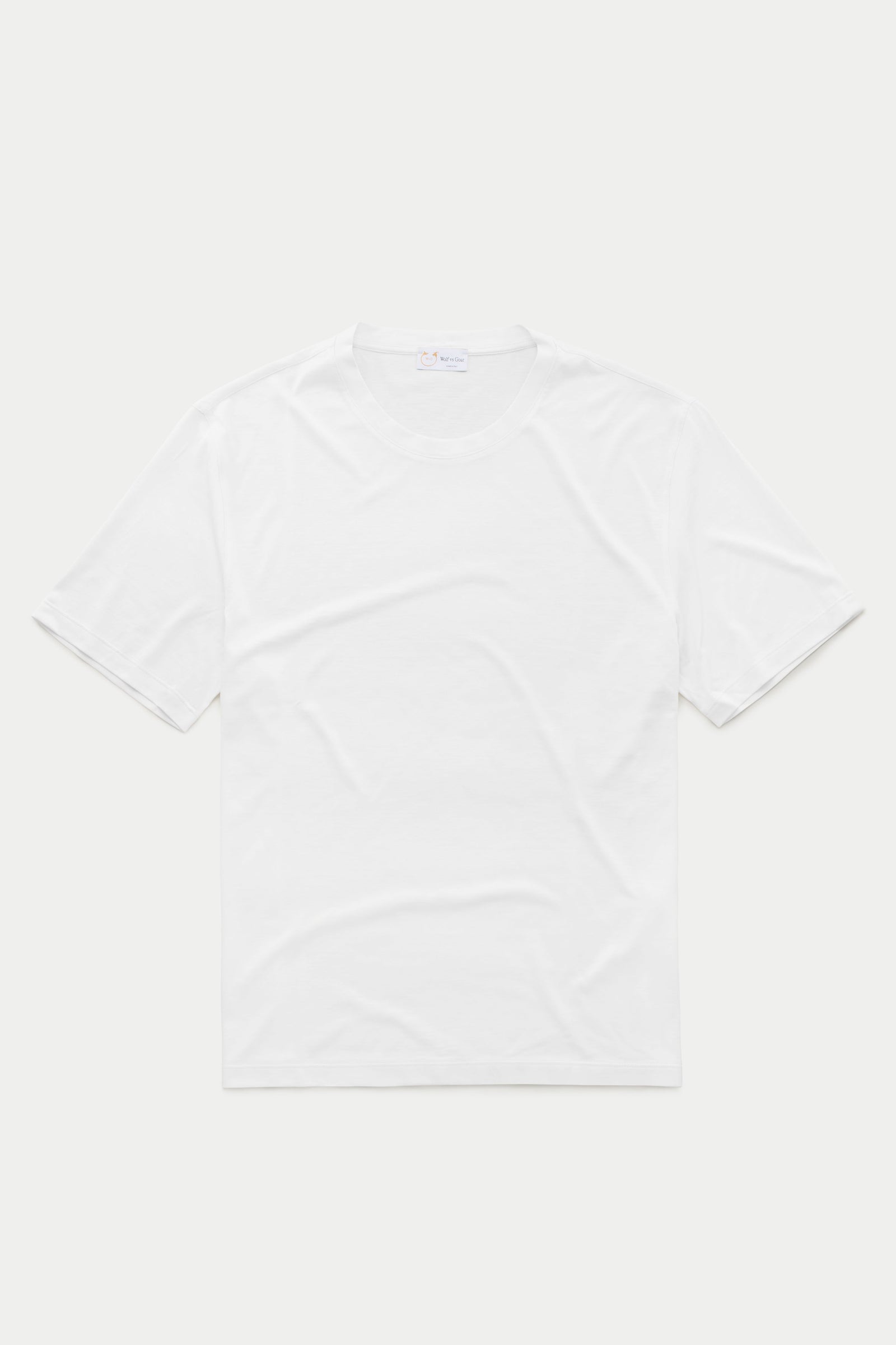 Silk Cotton Short Sleeve Crew Neck T-Shirt White
