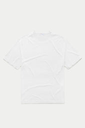 Silk Cotton Short Sleeve Crew Neck T-Shirt White