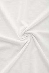 Silk Cotton Short Sleeve Crew Neck T-Shirt White