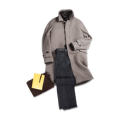 Raglan Overcoat In Herringbone Cashmere Mix