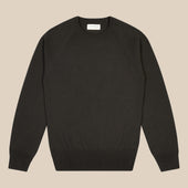 Cashmere cotton collegiate raglan sweatshirt in dark olive