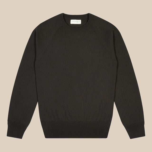 Cashmere cotton collegiate raglan sweatshirt in dark olive