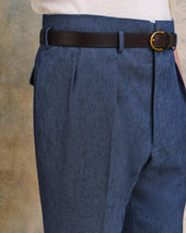 Linen Blend Denim Hollywood Trousers