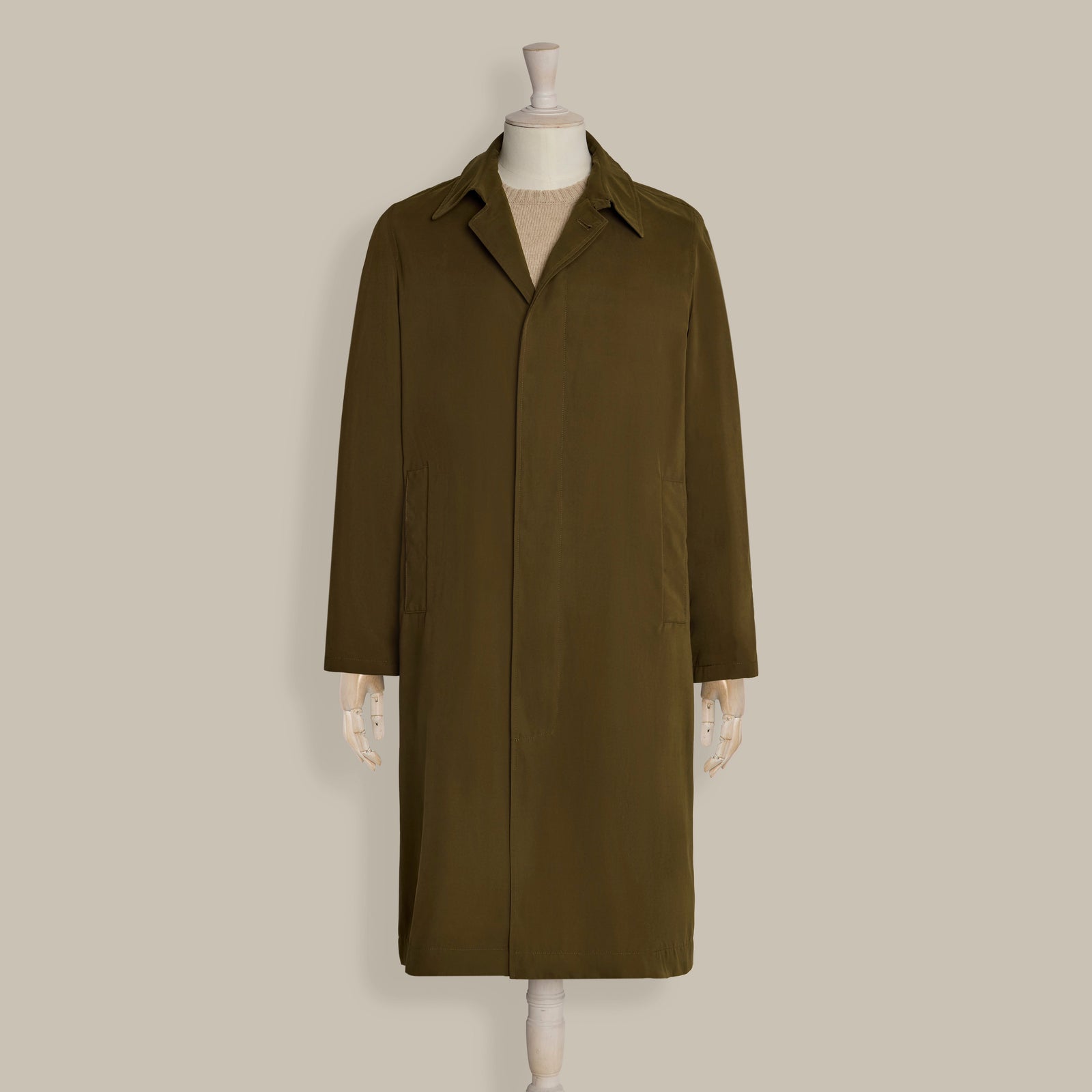 Long Microfibre Raincoat In