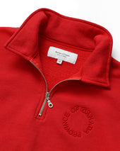 Half Zip Fleece Sweatshirt Red Unisex