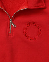 Half Zip Fleece Sweatshirt Red Unisex