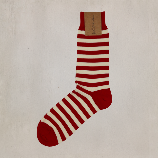 Striped Cotton Socks in Red