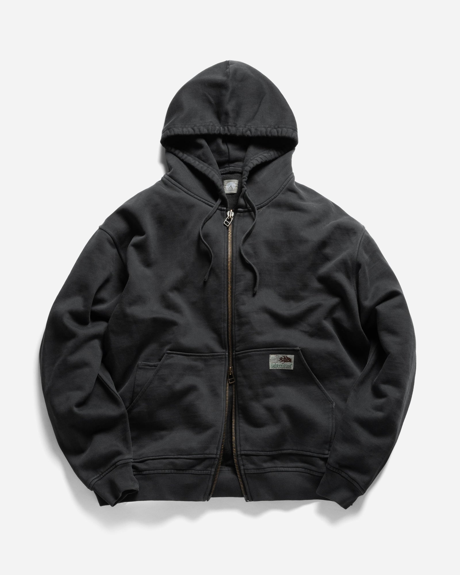 Tolmie Fullzip Sweatshirt Overdyed 19oz All Cotton Fleece With Earth Paisley Printed Loopback Terry Back