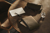 M/S Pouch Large – Navy/Dark Brown