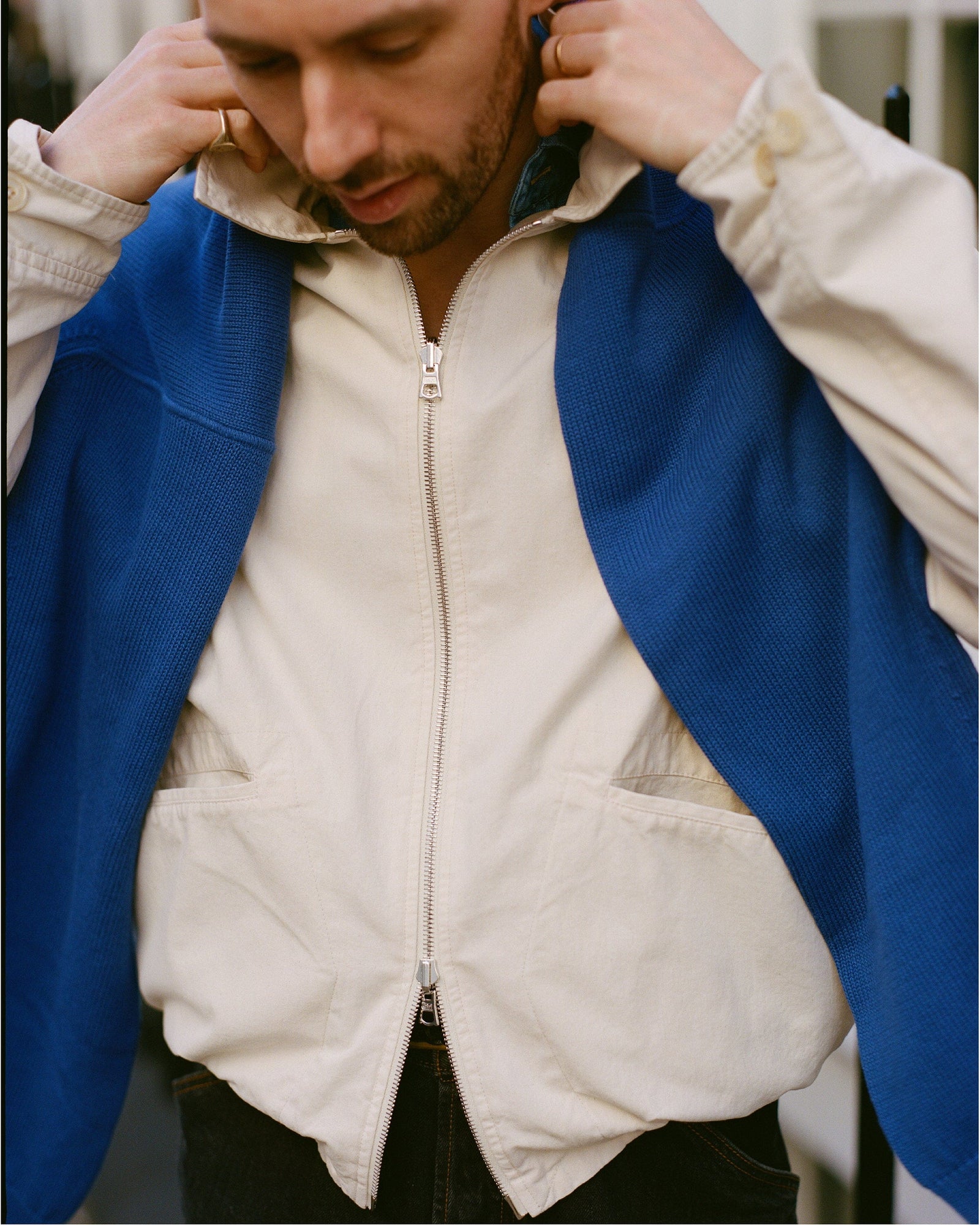 And Tan Reversible Cotton Blouson Jacket