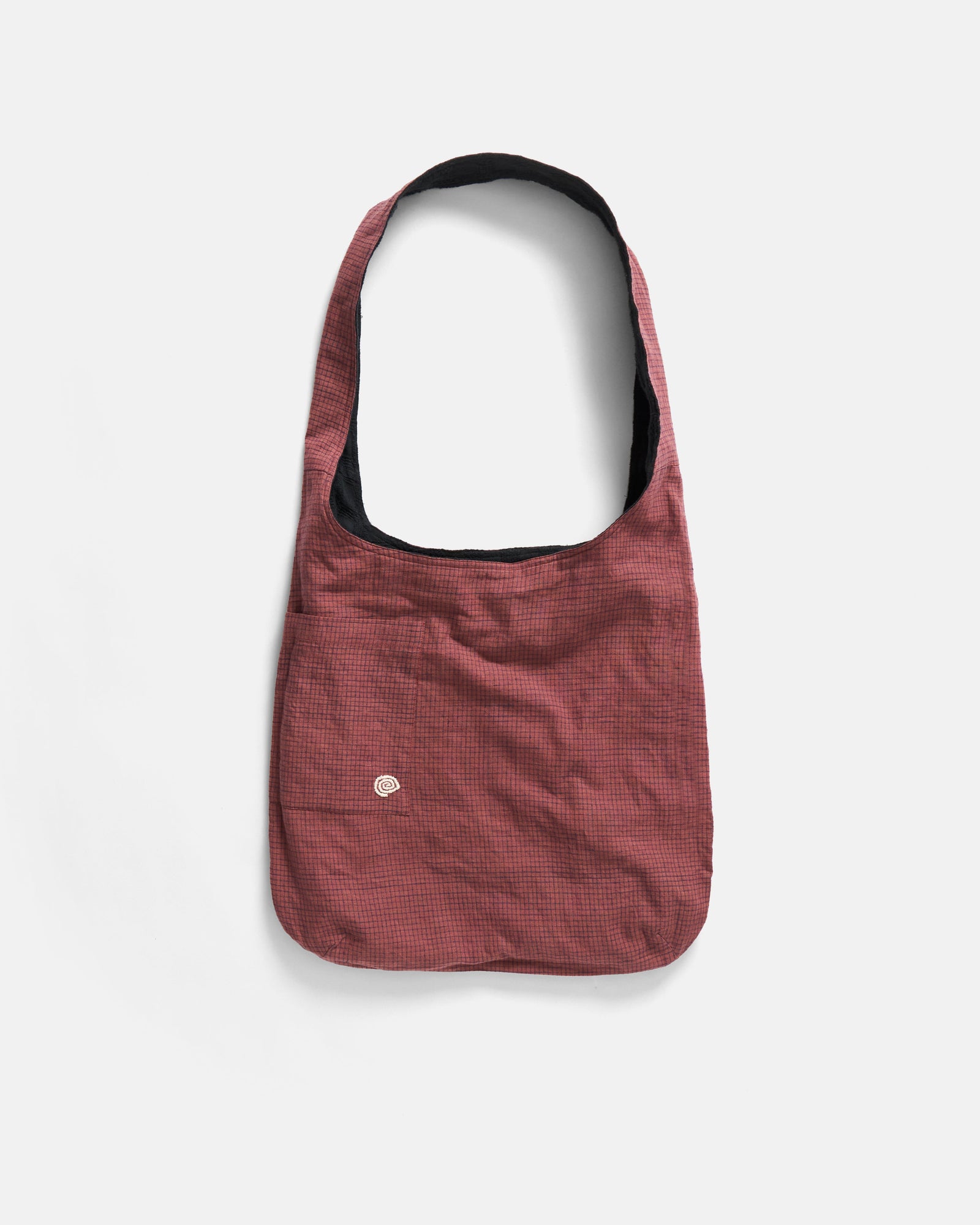 Reversible Sling Bag Indigo Handloom Brickstop Cotton Washed Cotton 3d Handwoven Plaid