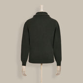 Ribbed Shawl Collar Cashmere Blend Cardigan In