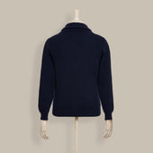 Ribbed Shawl Collar Cashmere Blend Cardigan In