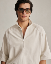 R Jin Quarter Zip Bone