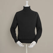 Roll Neck Merino Pullover in Charcoal