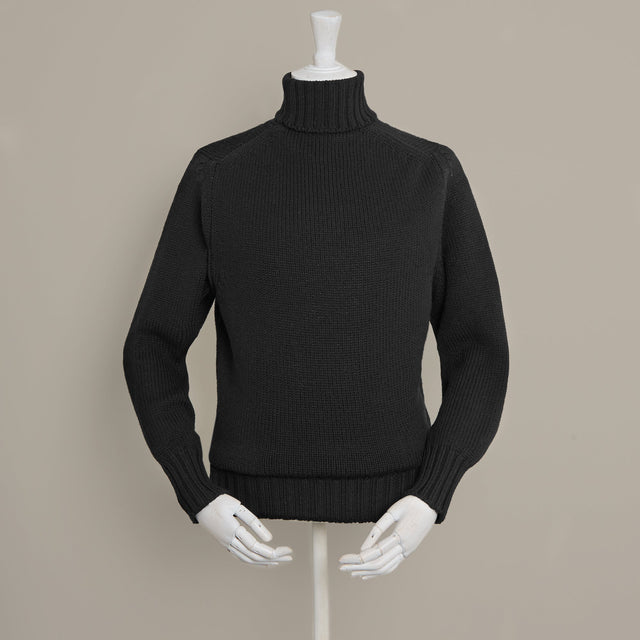 Roll Neck Merino Pullover in Charcoal
