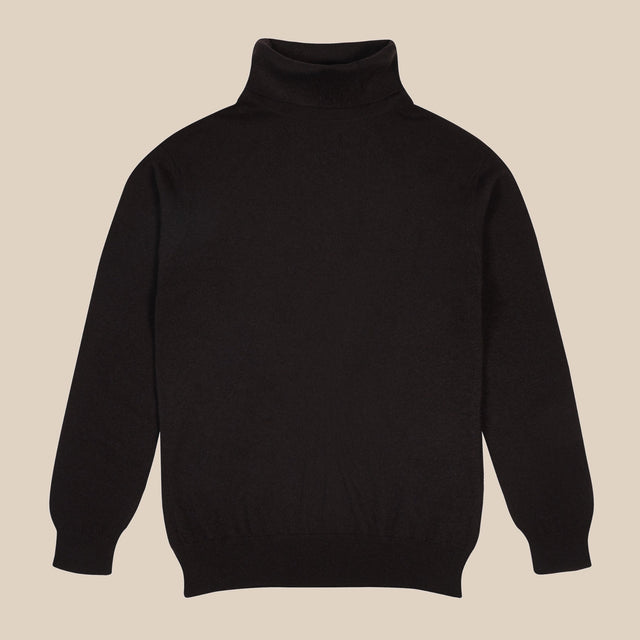 Cashmere Belmondo rollneck in dark brown