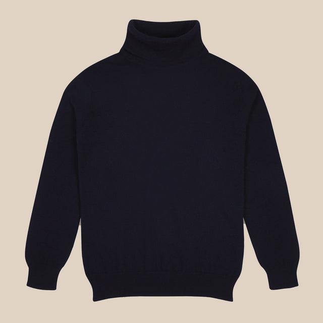 Cashmere Belmondo rollneck in navy