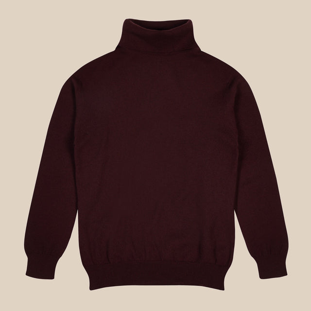 Cashmere Belmondo rollneck in wine