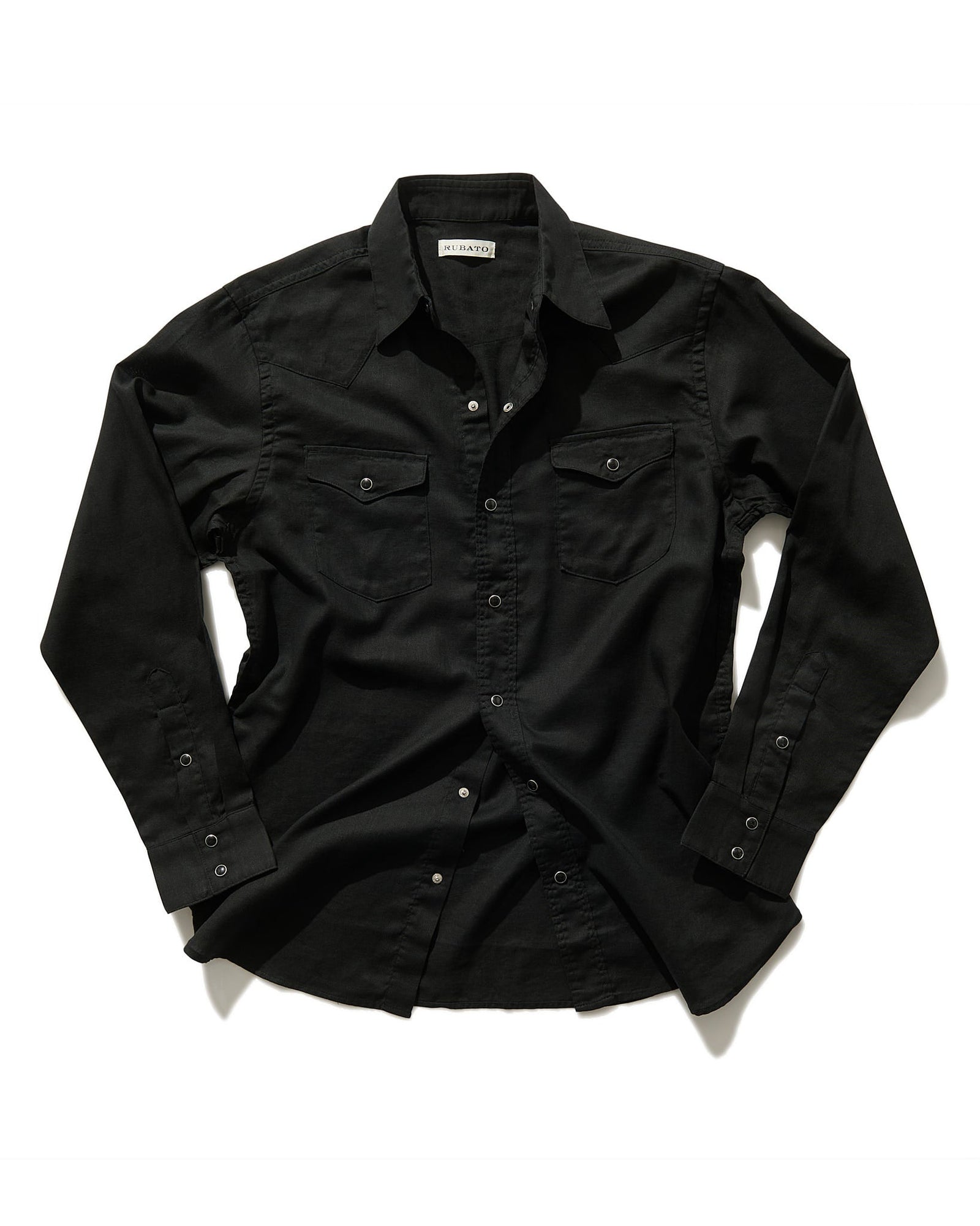 Lightweight Roper Shirt In Brushed Cotton Linen
